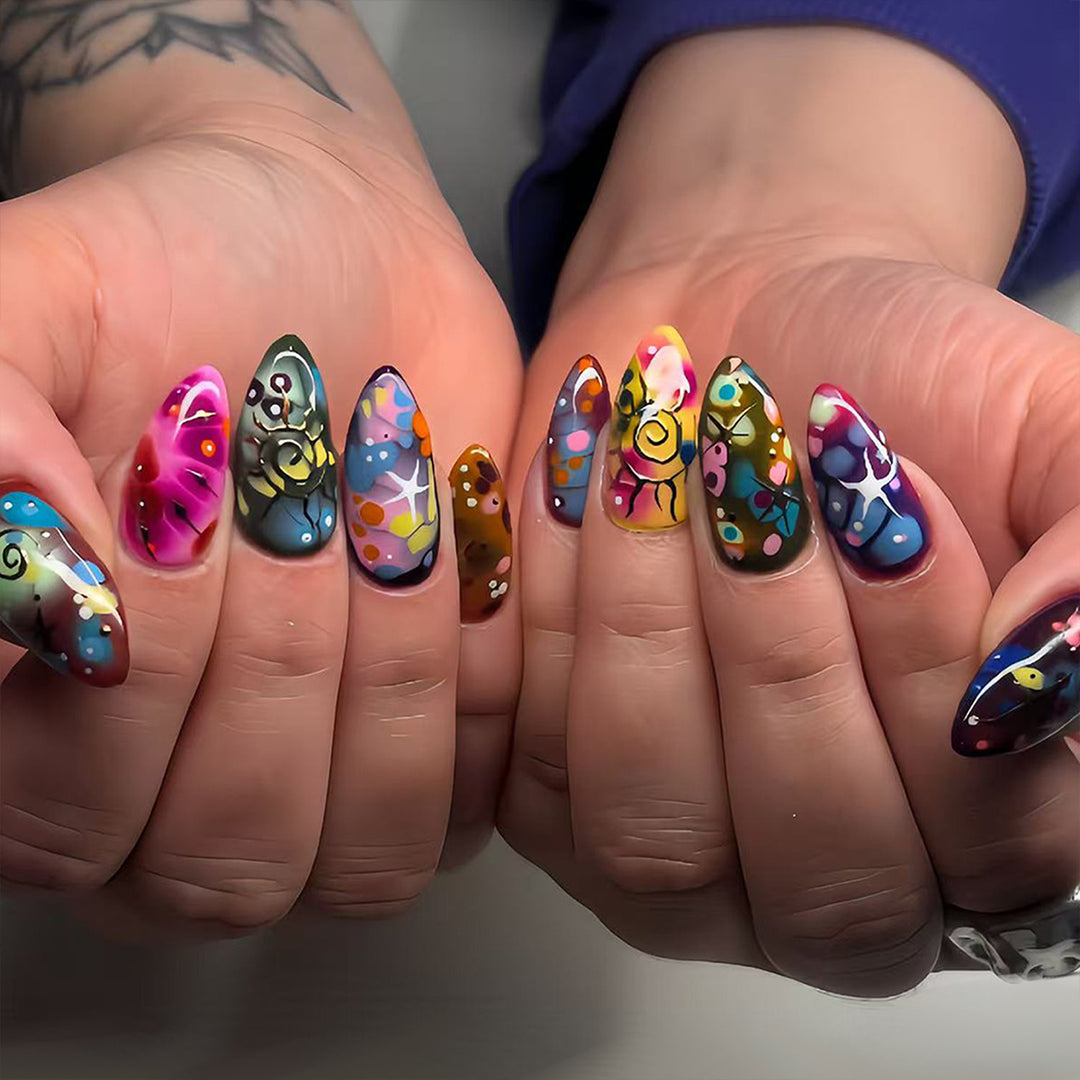 Artificial nails with handcrafted designs Kalsten