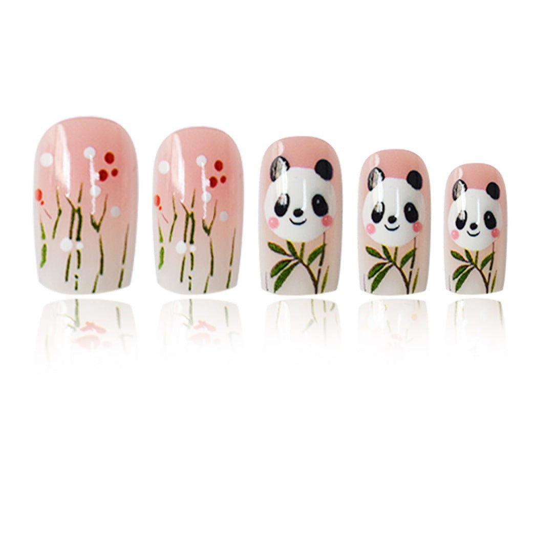 Panda-Themed Nail Art Extensions Kalsten