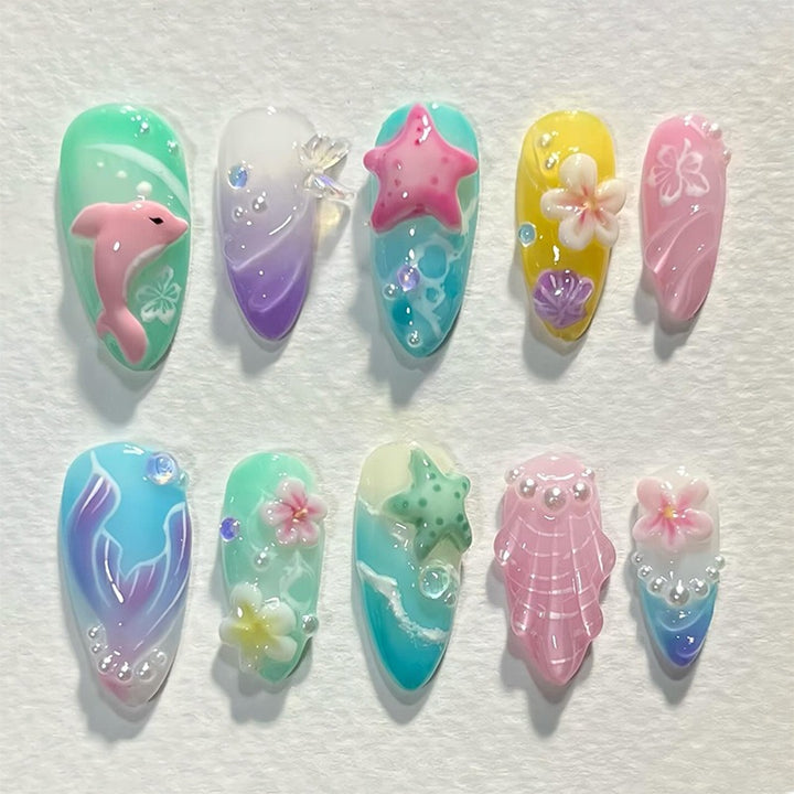 Artificial Nail Set with Maritime Designs Kalsten