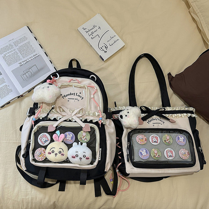Fashionable leisure backpack with creative details and versatile compartments Kalsten