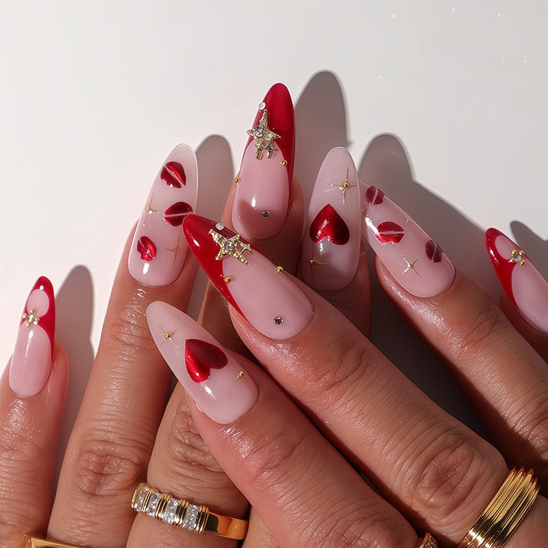 Creative Nail Art Set with Heart and Glitter Design Kalsten