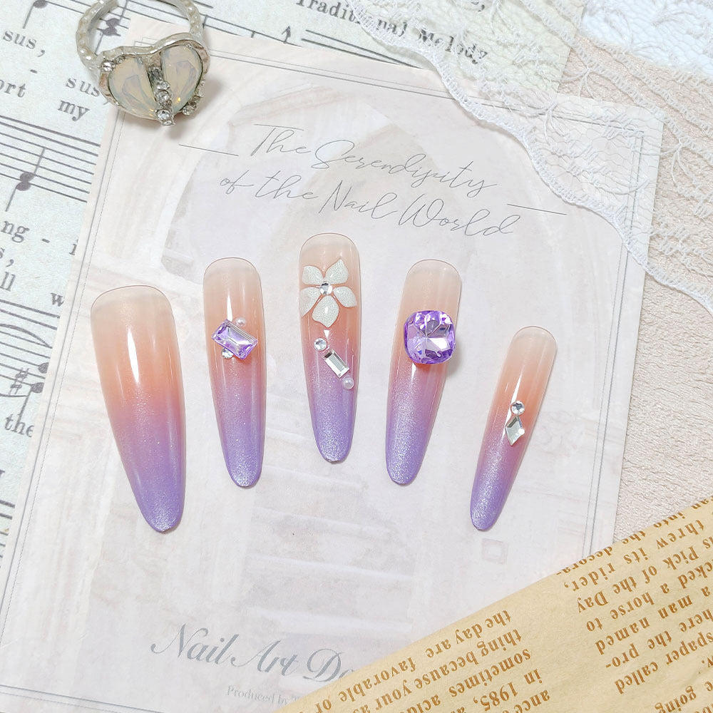 Creative Nail Art Set with Glitter and Flower Design Kalsten
