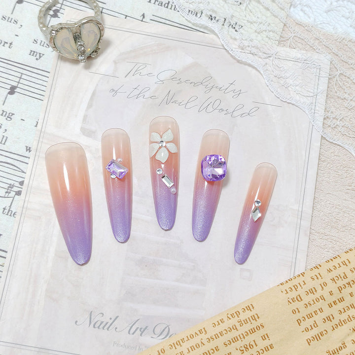 Creative Nail Art Set with Glitter and Flower Design Kalsten