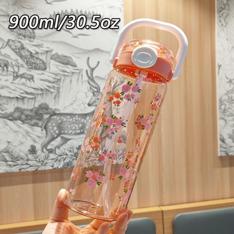 Women’s water bottle with leak-proof lid and integrated straw Kalsten