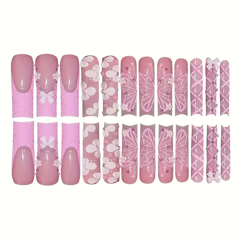 Artistic Floral Press-On Nail Design Kalsten