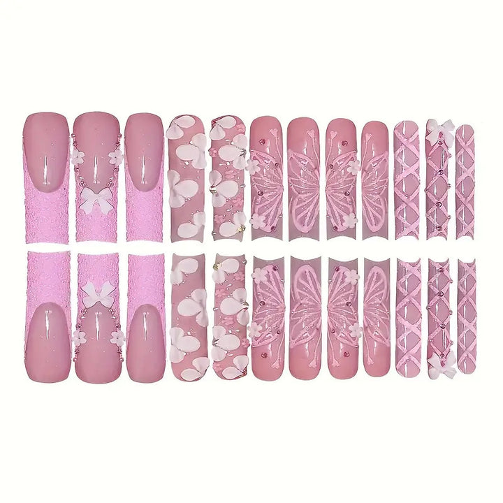 Artistic Floral Press-On Nail Design Kalsten