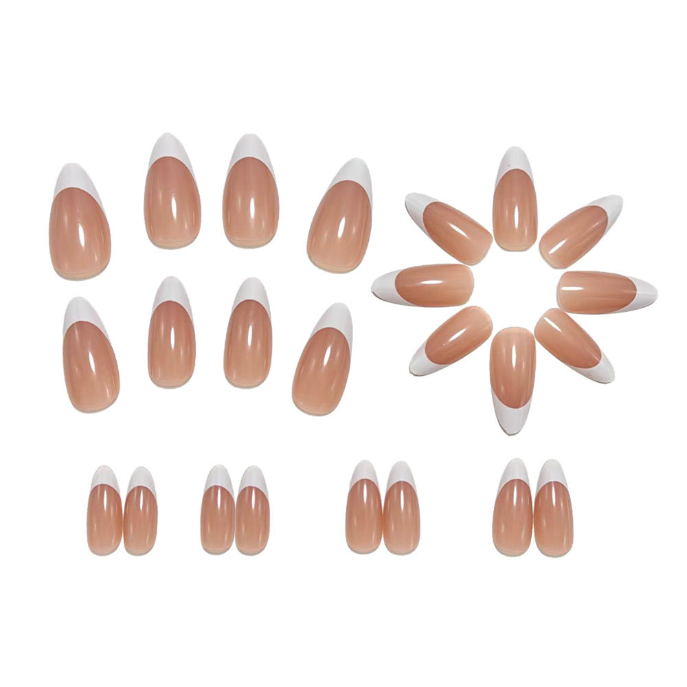 Elegant French Manicure Artificial Nails Kalsten