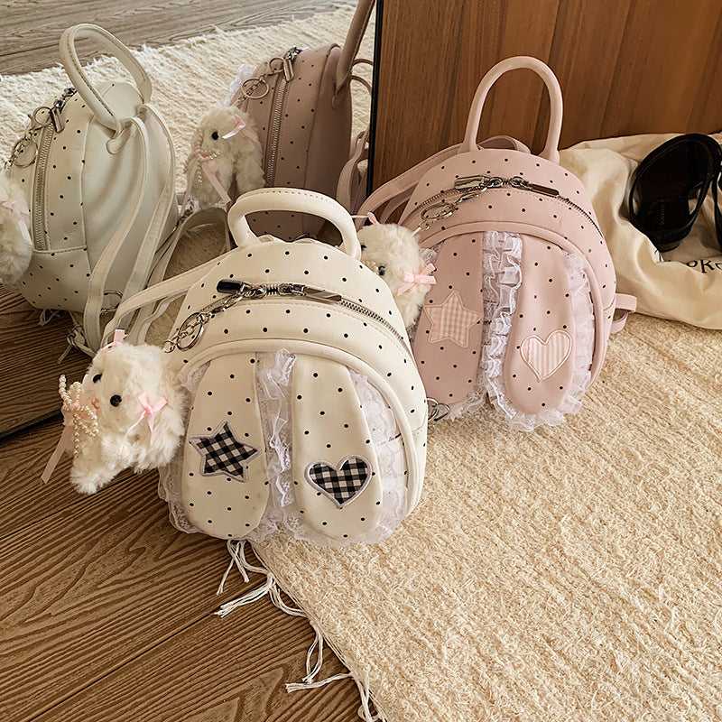 Cute backpack with detailed bunny ears applique Kalsten