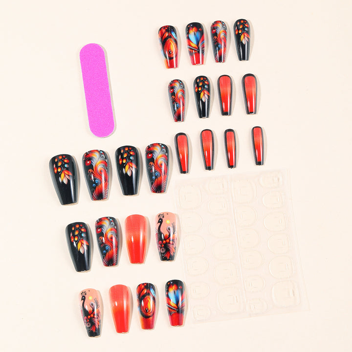 Intricate Peacock Nail Art Design Kalsten