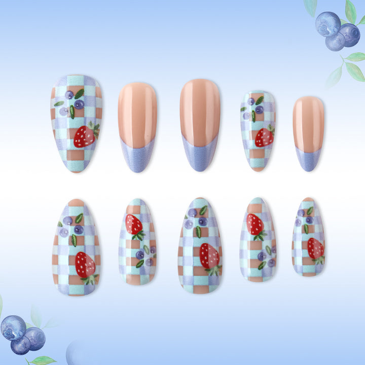 Artistic Strawberry-Themed Press-On Nails Kalsten
