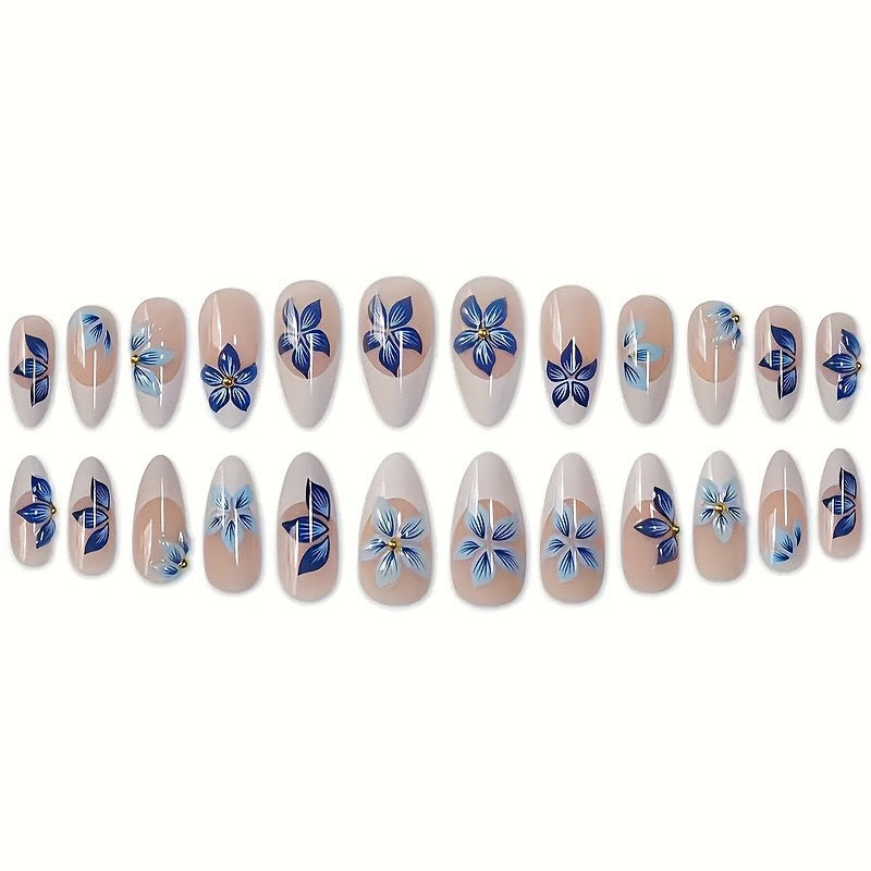 Floral Artistic Press-On Nail Extensions Kalsten