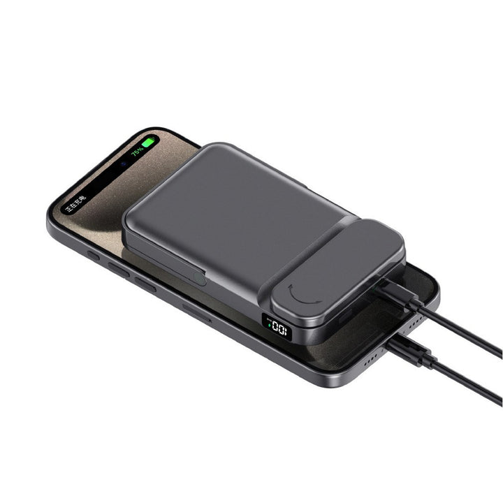 Portable power bank with integrated stand function and digital charging status display Kalsten