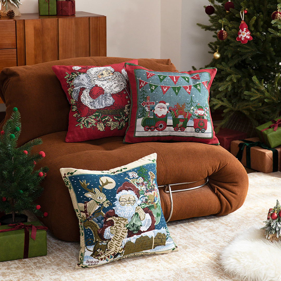 Christmas tapestry cushion cover with Santa motif and tapestry-like weave structure Kalsten