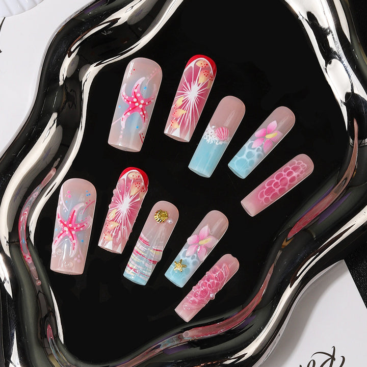 Tropical Ocean-Inspired Press-On Nail Set Kalsten