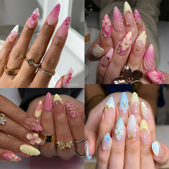 Artistic Floral Press-On Nails kalsten