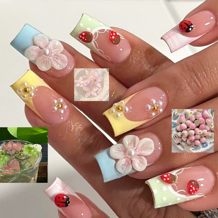 Floral Art Press-On Nail Design Kalsten
