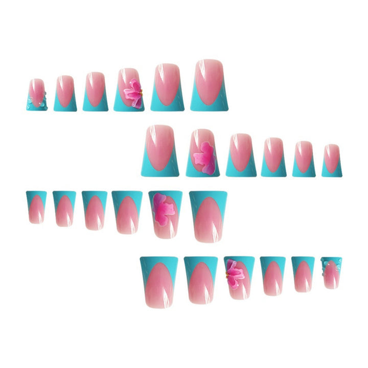 Artistic Press-On Nail Extensions with Floral Accents Kalsten