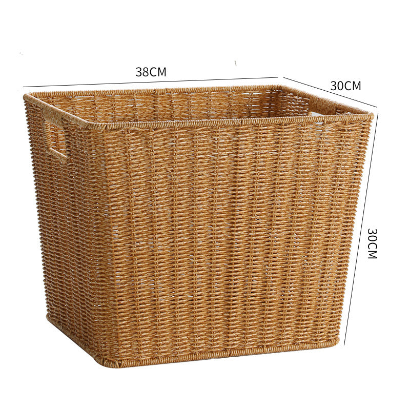 Rectangular Woven Storage Bin with Ergonomic Handles Kalsten