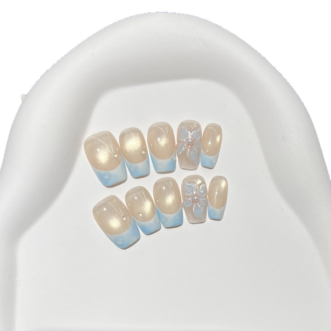Decorative Press-On Nail Art Set with Floral Design Kalsten