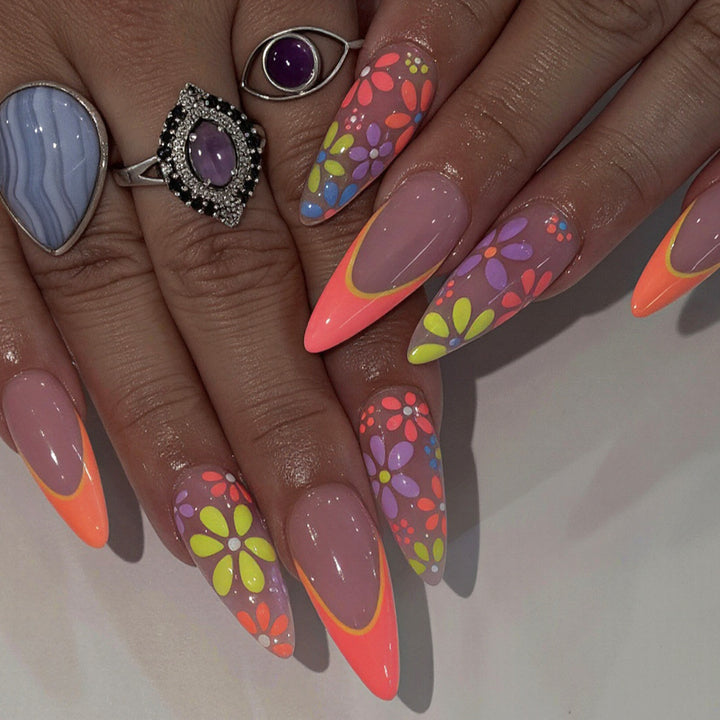 Floral Design Gel Nail Art Tips Kalsten