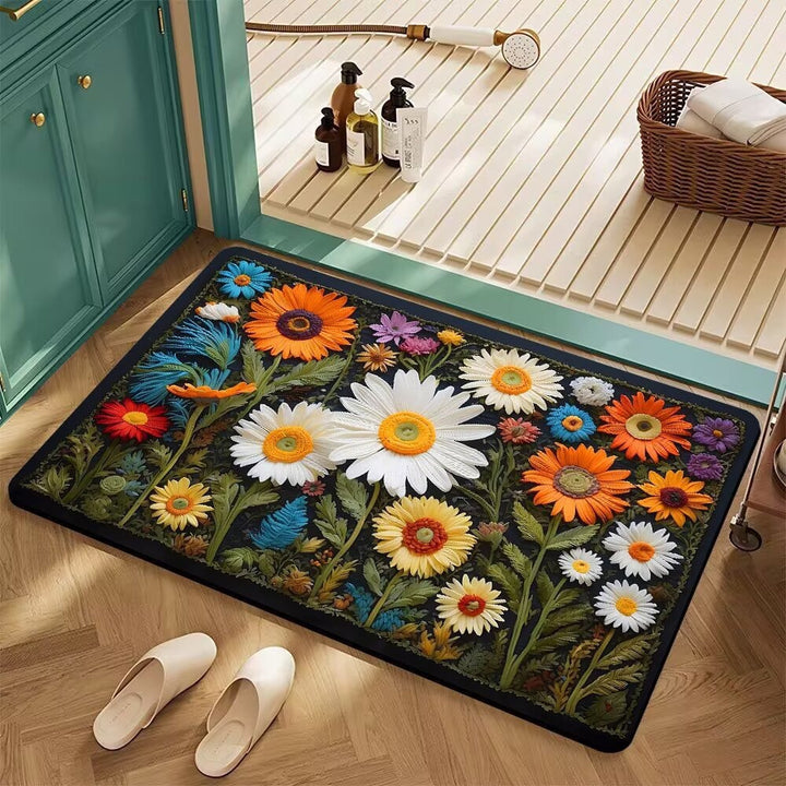 Floral Patterned Bath Mat Kalsten