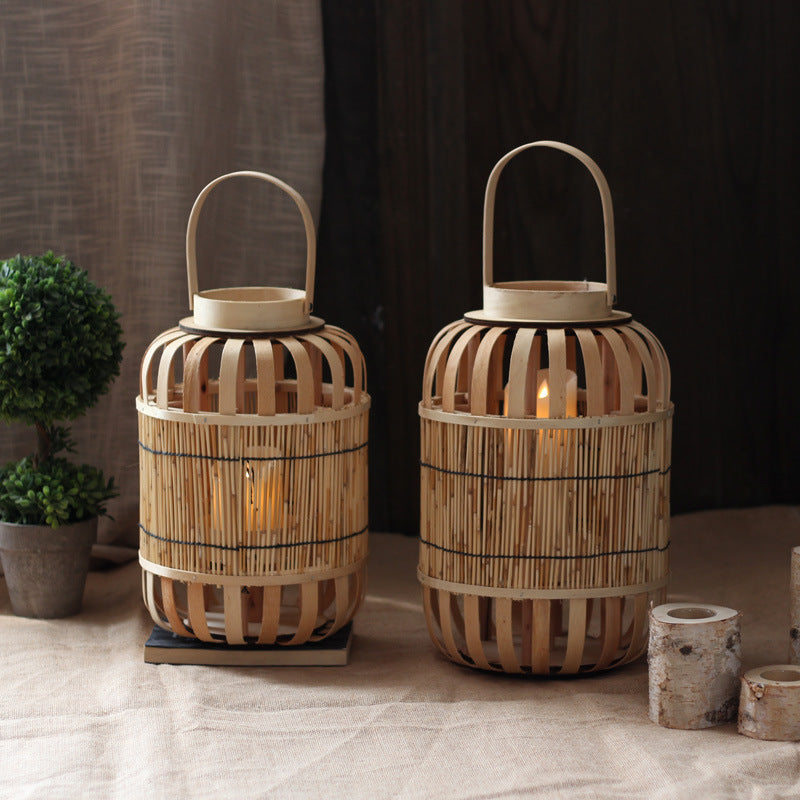 Handcrafted lantern made of bamboo and metal Kalsten