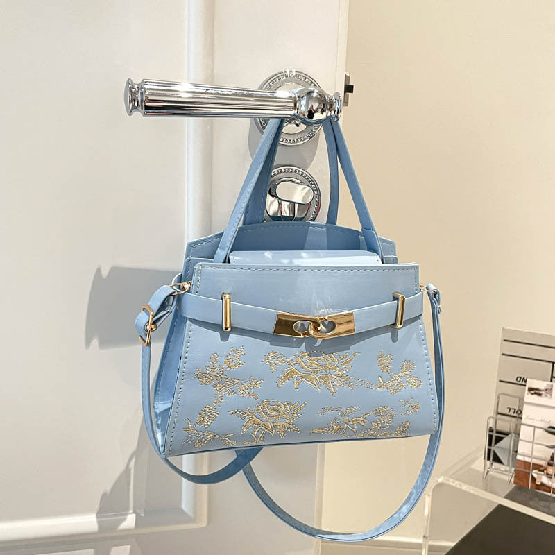 Elegant Floral Embroidered Handbag