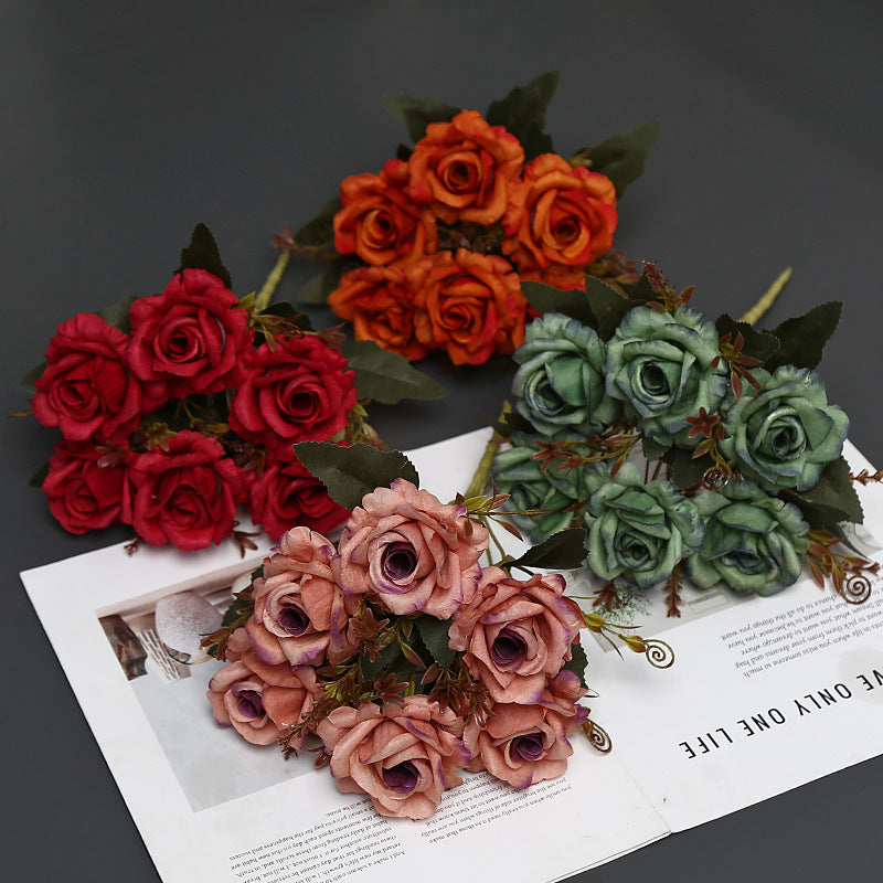 Decorative Faux Rose Bouquet for Indoor Display