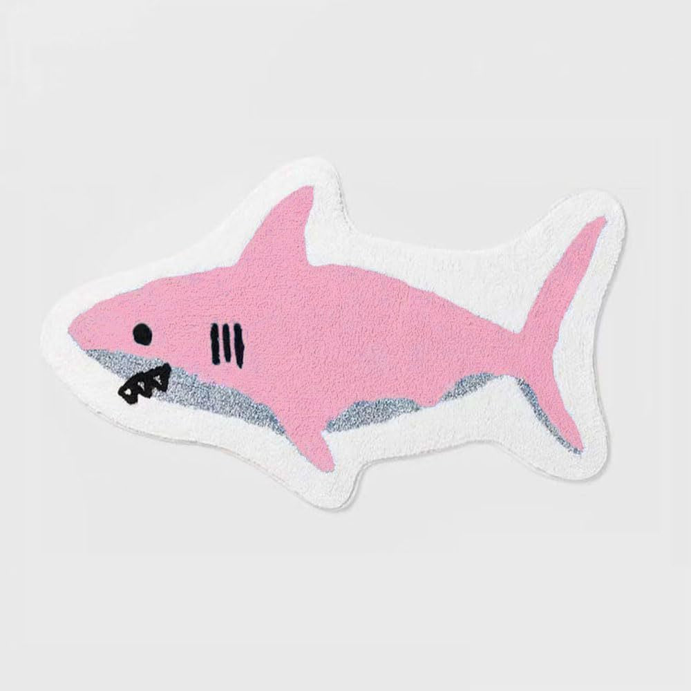 Shark-Shaped Plush Bath Mat