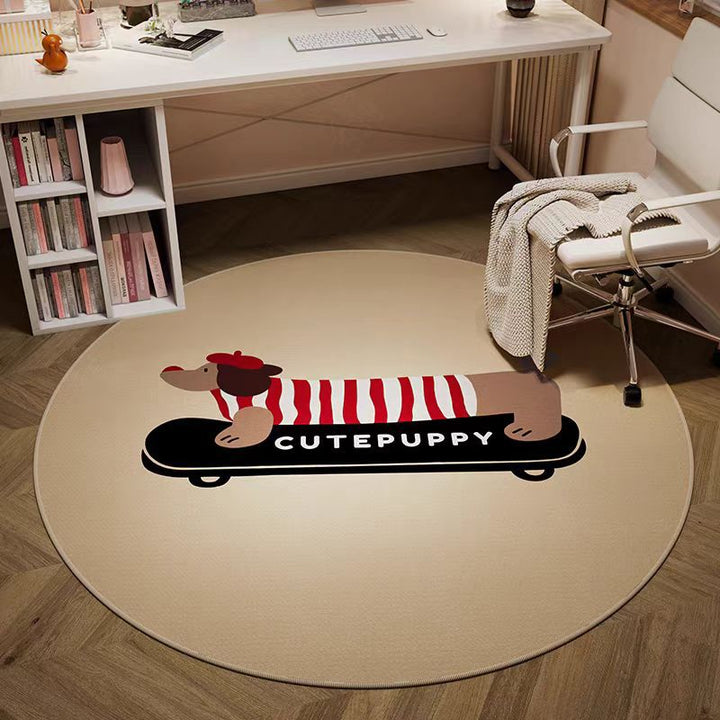 Playful Cartoon-Themed Round Area Rug