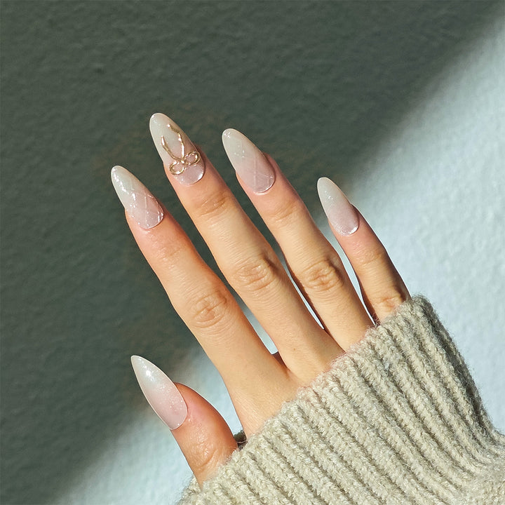 Elegant Stiletto Press-On Nails with Bow Accents Kalsten