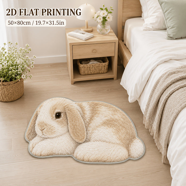 Non-slip leather look bath mat with leopard print