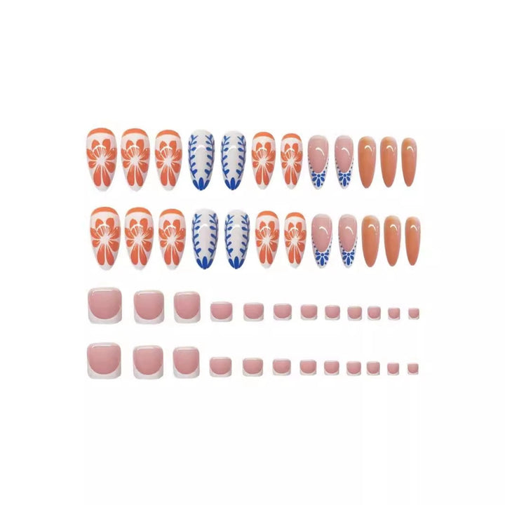 Floral Abstract Press-On Nail Set Kalsten
