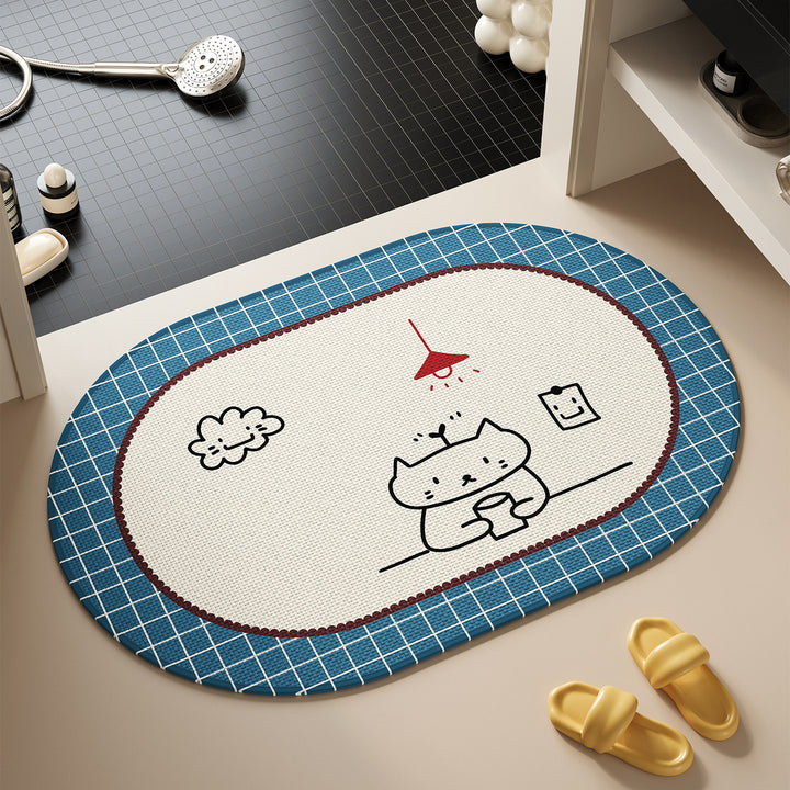 Cute Cat-Themed Bath Rug Kalsten