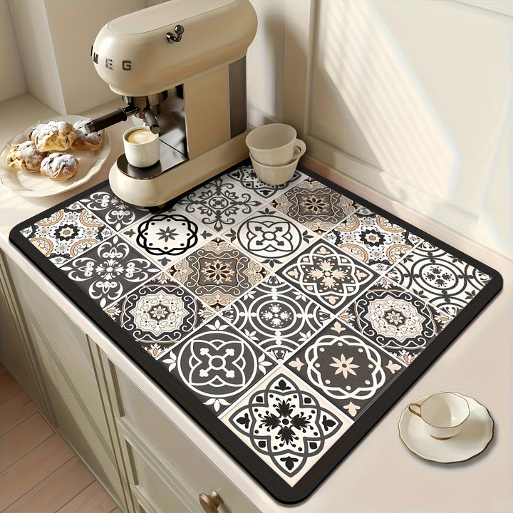 Decorative Floral Print Kitchen Mat for Home