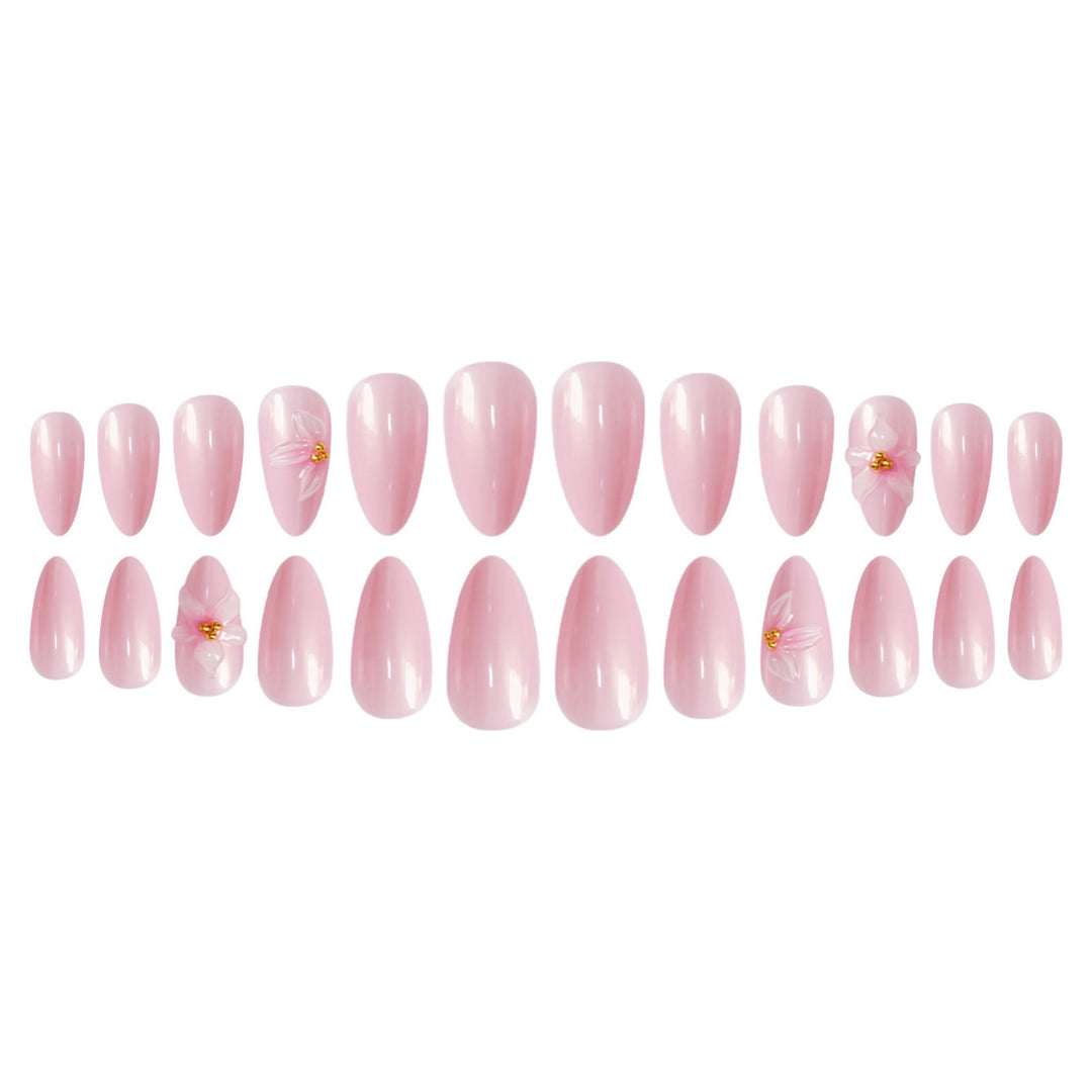 Elegant Floral Pointed Nail Art Extensions Kalsten