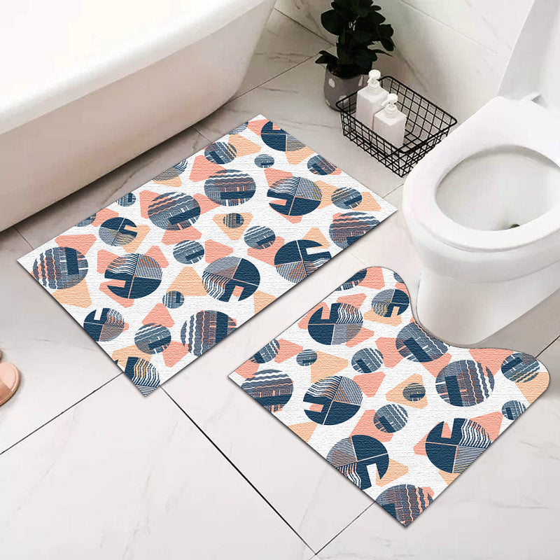 Abstract Geometric Bath Mat Set