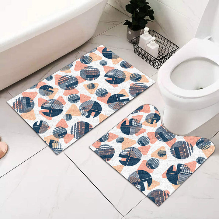 Abstract Geometric Bath Mat Set