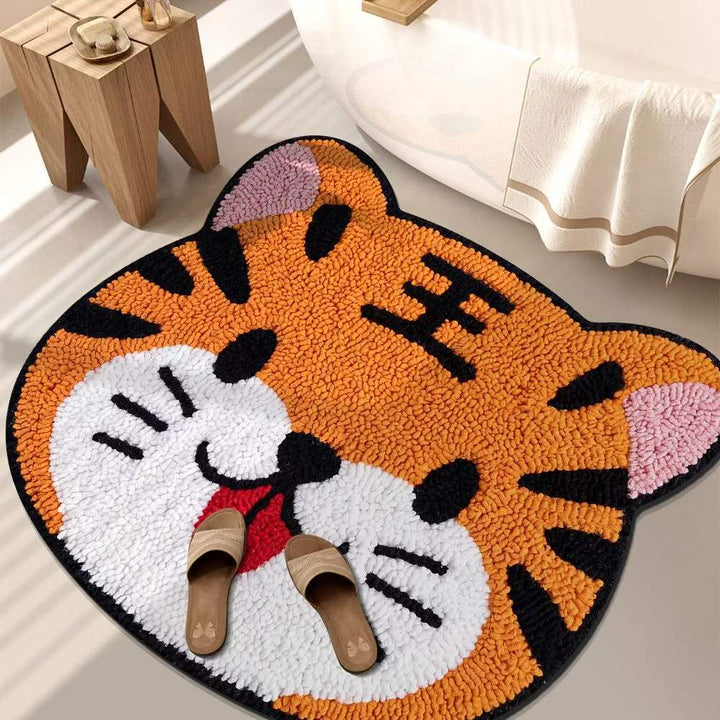 Playful Tiger-Themed Bathroom Mat Kalsten