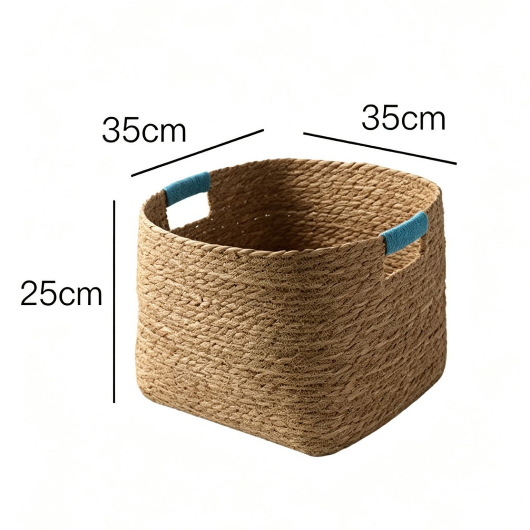 Stylish storage basket made of woven natural fibers Kalsten