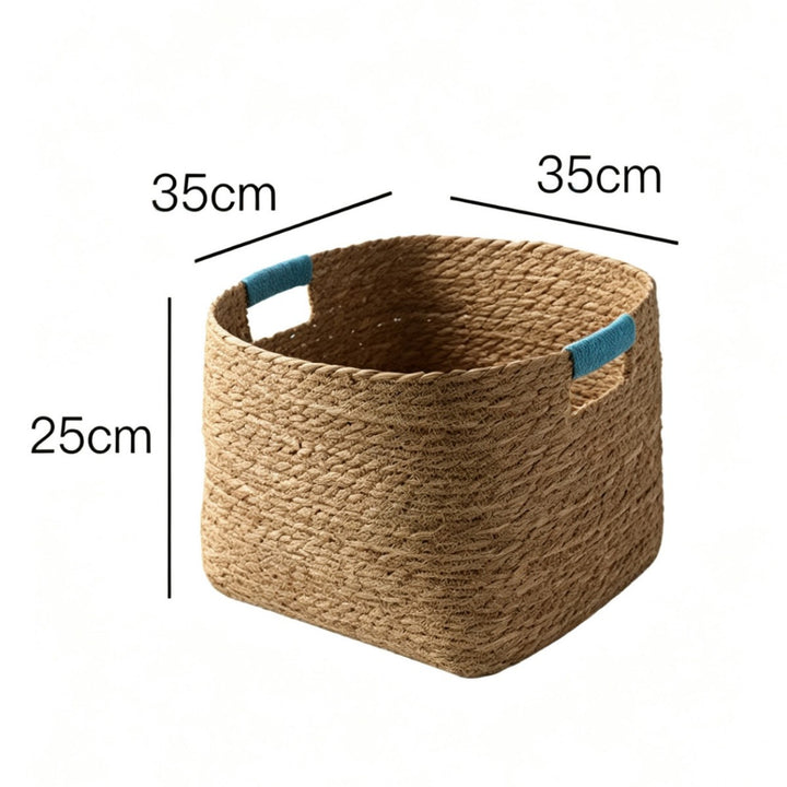 Stylish storage basket made of woven natural fibers Kalsten