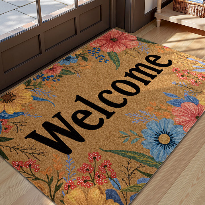 Floral Welcome Door Mat
