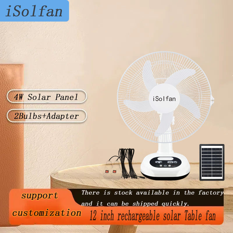 Women portable solar fan with integrated LED lights Kalsten