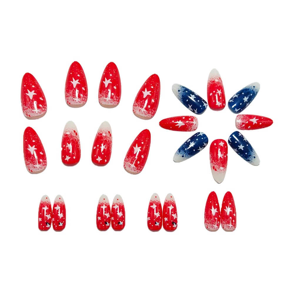 Artificial nails with star motif and gradient Kalsten