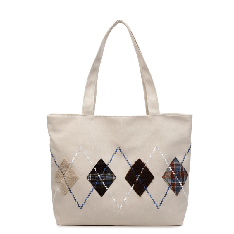 Decorative Patterned Canvas Tote Bag Kalsten