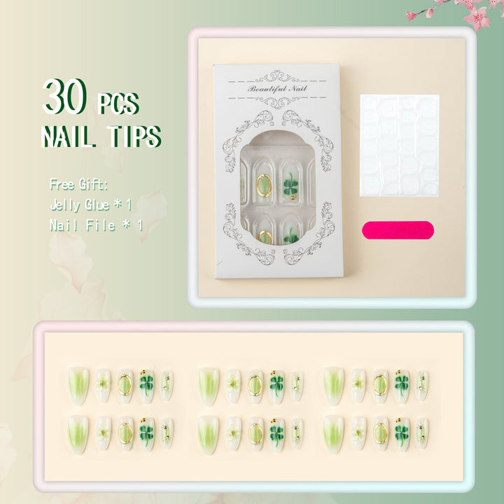 Nail art with botanical designs Kalsten