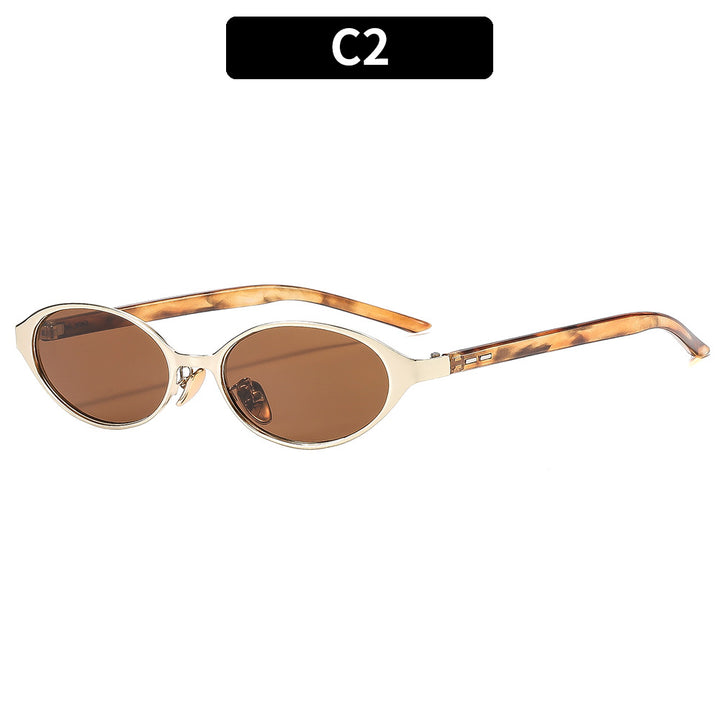 Chic Slim Oval Frame Sunglasses