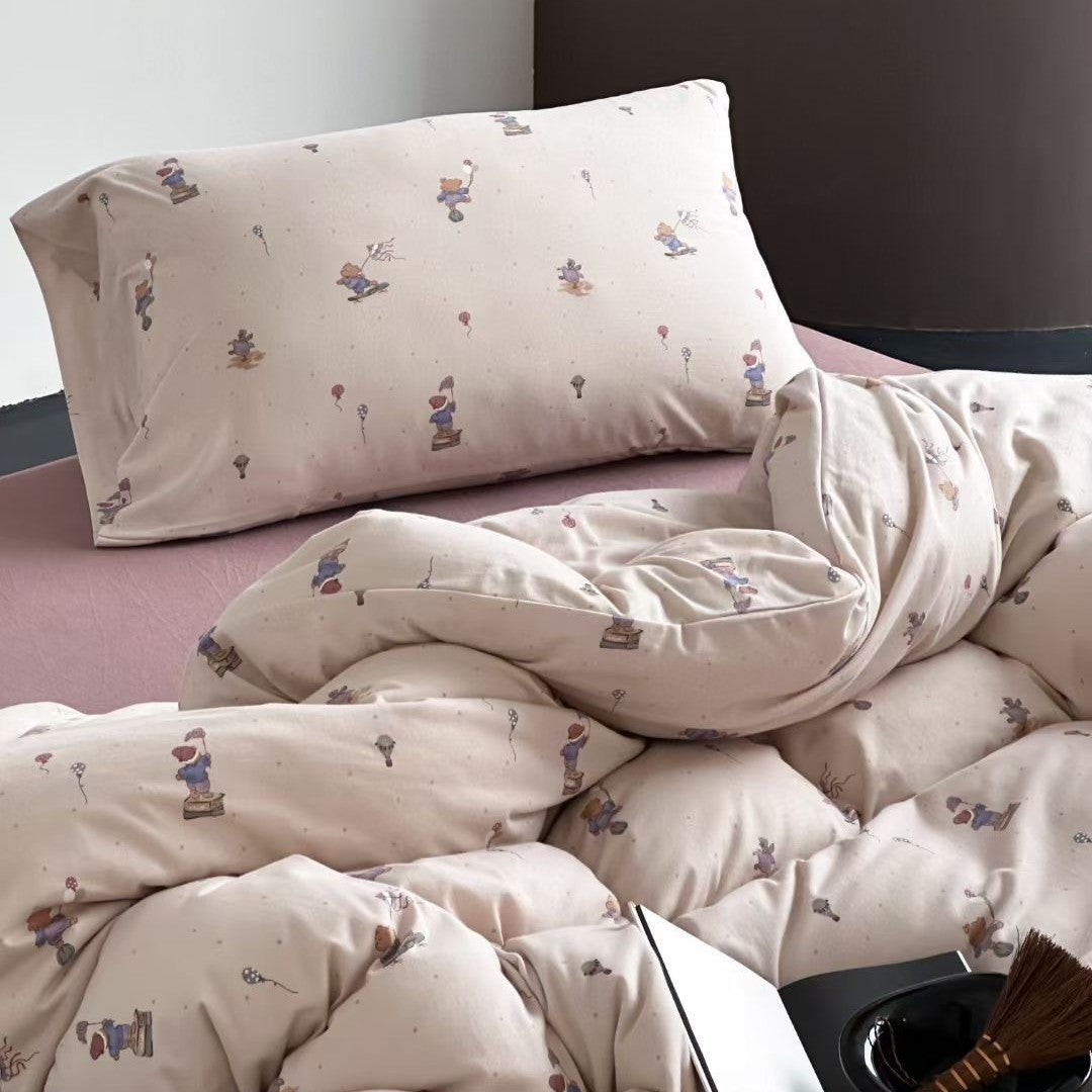 Cotton jersey bedding set with cute dog motif and fine cotton touch