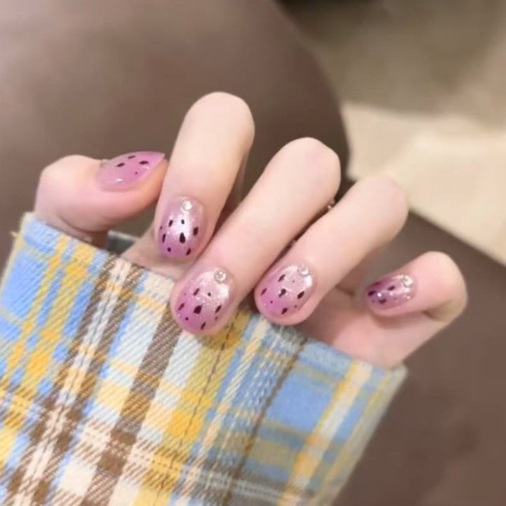 Artistic Press-On Nails with Sparkling Watermelon Design Kalsten