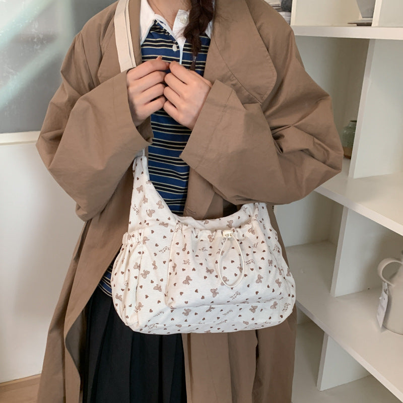 Casual Textured Shoulder Bag